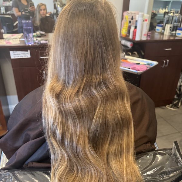 Long golden hair result