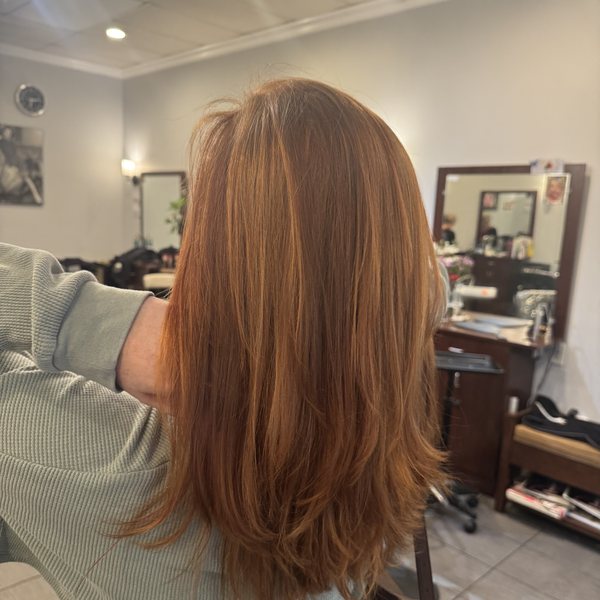 Rich auburn hair color result