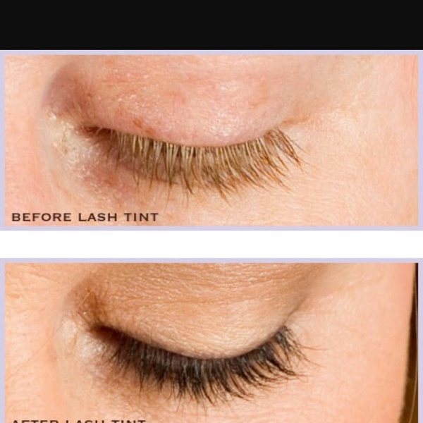 Lash tint results at Hair Xpressions