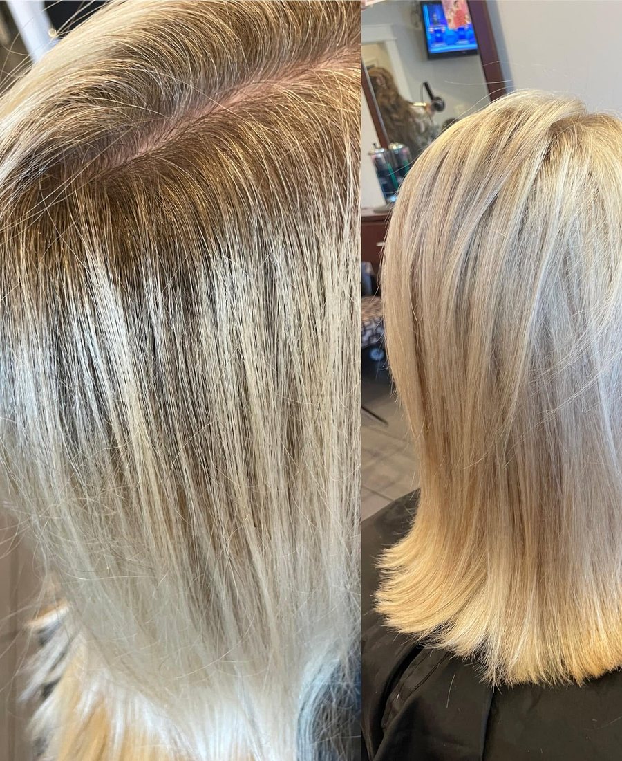 Hair color and dimensional highlights at Hair Xpressions in Fairfax
